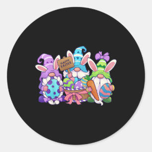 Kinderen Grappig Pasen Shirt Gelukkig Pasen Gnomes Ronde Sticker