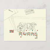 Kinderen grappige mummy Brick Line Tekening van bo Briefkaart (Voorkant)