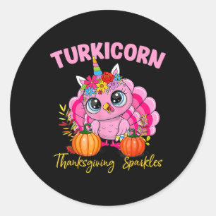 Kinderen Grappige Turkicorn Eenhoorn Turkije Grapp Ronde Sticker