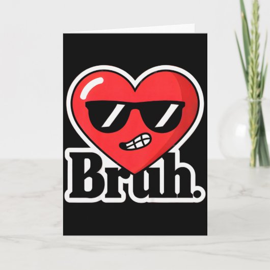 Kinderen Grappige Valentijn Bruh Cool Hart Jongens Kaart (Voorkant)