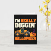 Kinderen graven Halloween pompoen vrachtwagen Kind Kaart (Gele Bloem)