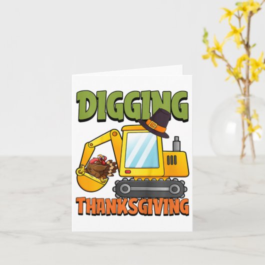 Kinderen graven op Thanksgiving Day Coole graafmac Kaart (Gele Bloem)