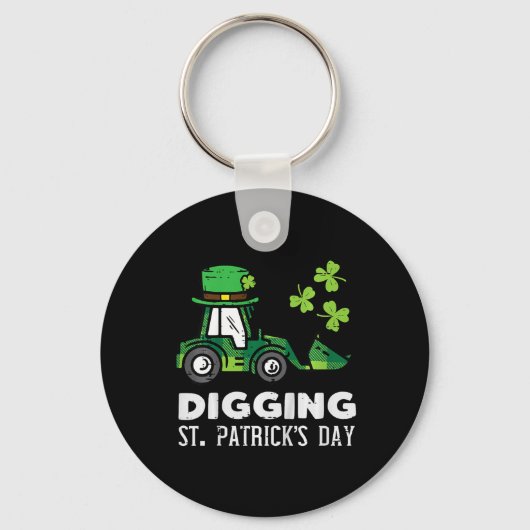 Kinderen graven St. Patricks Day-vrachtwagen Bulld Sleutelhanger (Voorkant)