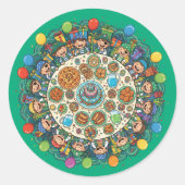 Kinderen Green Pirate Kostuumfeest Ronde Sticker (Voorkant)