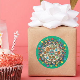 Kinderen Green Pirate Kostuumfeest Ronde Sticker