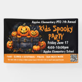 Kinderen griezelig Halloween-feest Fondsenwerving Spandoek (Horizontaal)