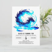 Kinderen grillige drakenverjaardag kaart (Staand voorkant)