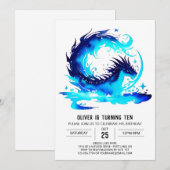 Kinderen grillige drakenverjaardag kaart (Voorkant / Achterkant)