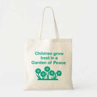 Kinderen groeien het beste in een tuin van de vred tote bag
