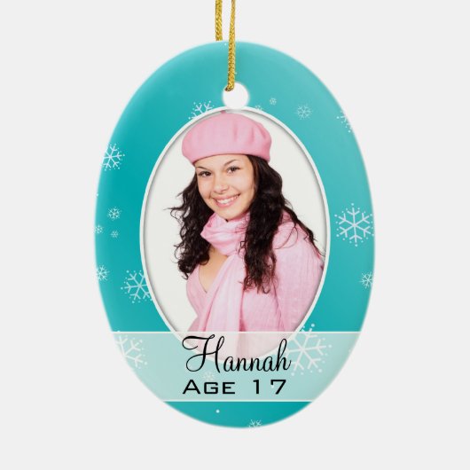 Kinderen groeien op, kerstversiering met meerdere  keramisch ornament (Achterkant)