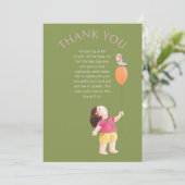 Kinderen Groen Roze Verjaardag Picknick Bedankkaar Bedankkaart (Staand voorkant)