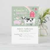 Kinderen Groene Boerderij Dierlijke Koe Dag Kaart (Staand voorkant)