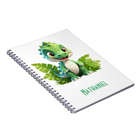 Kinderen groene dino-avonturennotitieboek notitieboek (Rechterzijde)