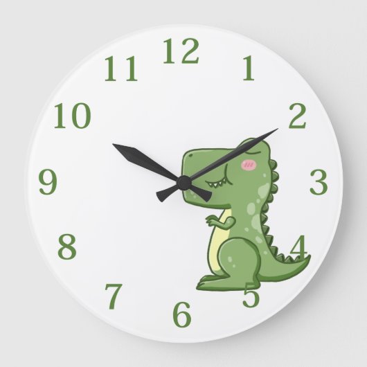 Kinderen Groene Dinosaurus Grote Klok (Voorkant)