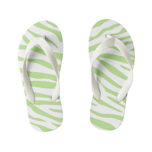 Kinderen groene zebraprint teenslippers (Voetbed)