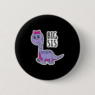 Kinderen Grote Zus Dinosaur Sister Super Schattig Ronde Button 5,7 Cm