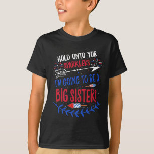 Kinderen Grote Zus Vonk 4 juli Zwangerschapsaankon T-shirt