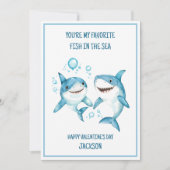 Kinderen Haaienschool Klaslokaal Gelukkig Valentij Feestdagenkaart (Voorkant)