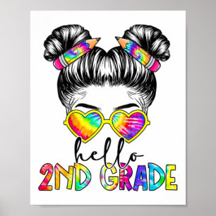 Kinderen Hallo 2e Tweede Klas Rommelige Knot Terug Poster