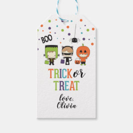 Kinderen Halloween Feest Kleurrijke Trick or Treat Cadeaulabel