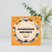 Kinderen Halloween Feest Uitnodiging – Spookilicio (Staand voorkant)