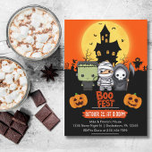 Kinderen Halloween Frankenstein Mummie Grim Reaper Kaart