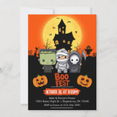 Kinderen Halloween Frankenstein Mummie Grim Reaper Kaart (Voorkant)