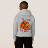 Kinderen Halloween Hoodie, zal truc voor de behand (Achterkant volledig)