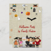 KINDEREN HALLOWEEN INVITATIE KAART (Voorkant / Achterkant)