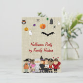 KINDEREN HALLOWEEN INVITATIE KAART (Staand voorkant)