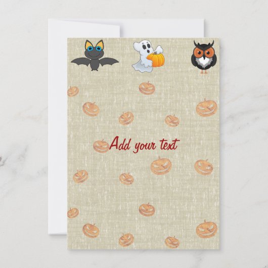 KINDEREN HALLOWEEN INVITATIE KAART (Achterkant)