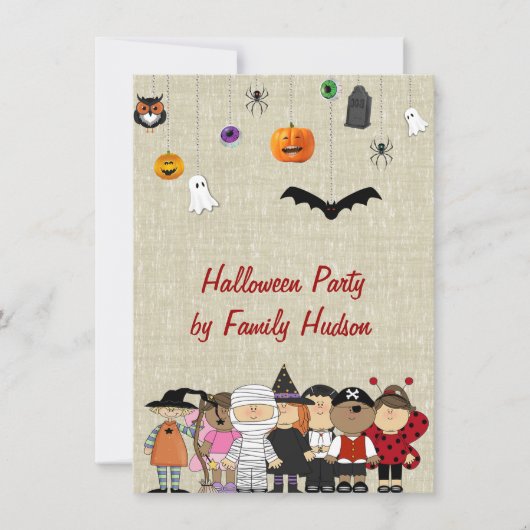 KINDEREN HALLOWEEN INVITATIE KAART (Voorkant)