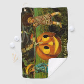 Kinderen Halloween Jack-o-Lantern Pompoen Oogst Golfhanddoek (Insitu)