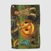 Kinderen Halloween Jack-o-Lantern Pompoen Oogst Golfhanddoek (Voorkant)