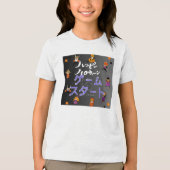 Kinderen Halloween Japans geïnspireerde grafische  Tri-Blend Shirt (Voorkant)
