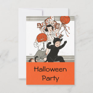 Kinderen Halloween Kostuum Feest Kaart