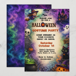 Kinderen Halloween Kostuum Feest Spoken Cute Kaart