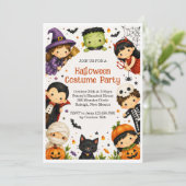 Kinderen Halloween Kostuum Feest Uitnodiging (Staand voorkant)