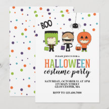Kinderen Halloween Kostuum Feest Uitnodiging