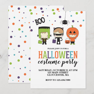 Kinderen Halloween Kostuum Feest Uitnodiging
