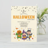 Kinderen Halloween Kostuum Feest Uitnodiging (Staand voorkant)