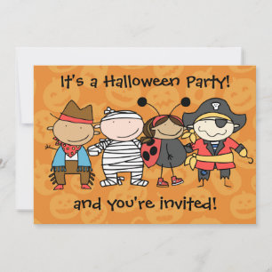 Kinderen Halloween Kostuum Feest Uitnodiging
