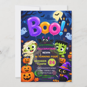 Kinderen Halloween Kostuum Verjaardagsfeest Uitnod Kaart