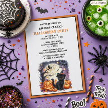 Kinderen Halloween Leuke Zwarte Kat Pompoenen Fees