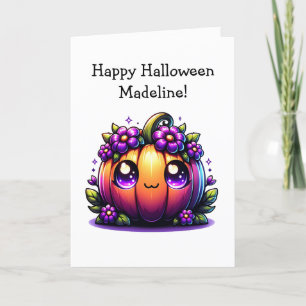 Kinderen Halloween Pompoen en Kleurplaat Kaart