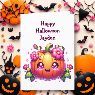 Kinderen Halloween Pompoen Kleurplaat Kaart