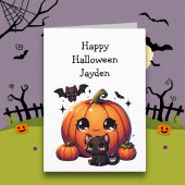 Kinderen Halloween Pompoen Kleurplaat Kaart