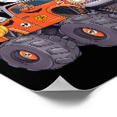 Kinderen Halloween Skelet Rijdt op Monstertruck Gr Poster (Hoek)