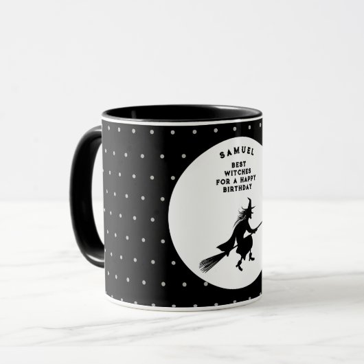 Kinderen Halloween Verjaardag Heks Mok (Voorkant links)