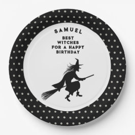 Kinderen Halloween Verjaardag Heks Papieren Bordje